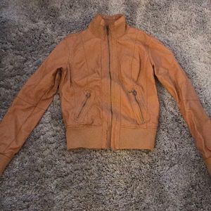 Forever 21 Cropped Moto Bomber Leather Jacket